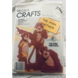 Vintage 1986 McCalls Crafts 2748 Pink Panther Mascot Pattern - Petite Small -Cut
